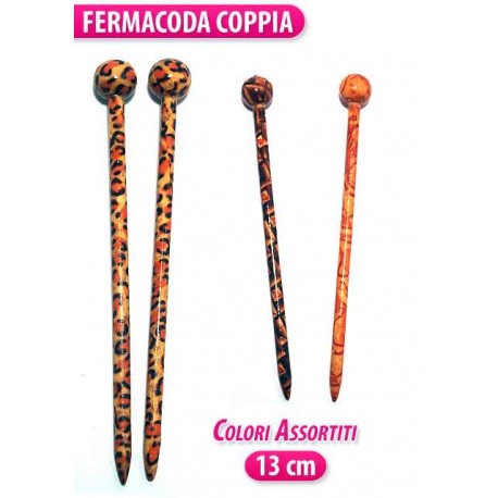 SPILLONE X CAPELLI TIPO LEGNO 2 PZ.