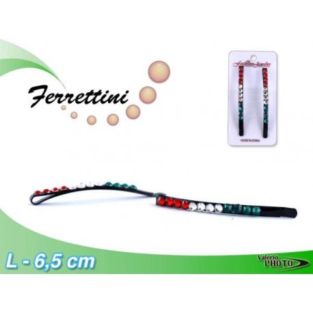 FERRETTINI C/STRASS TRICOLORE CARD2PZ NS