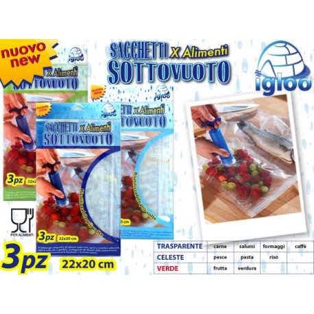 SOTTOVUOTO 22X20 CM ALIMENTARI 3PZ  ASS